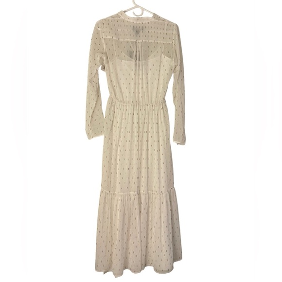 NWT💕 SALONI Alexia Tiered Metallic Crinkled Maxi Dress SZ 4 - Picture 6 of 6